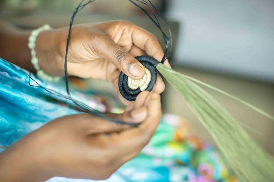 Kigali: Traditional Basket Weaving in a Garden - Reading patterns, colors, and family tradition