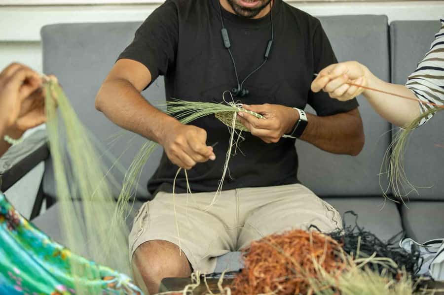 Kigali: Traditional Basket Weaving in a Garden - A garden setting with room to relax